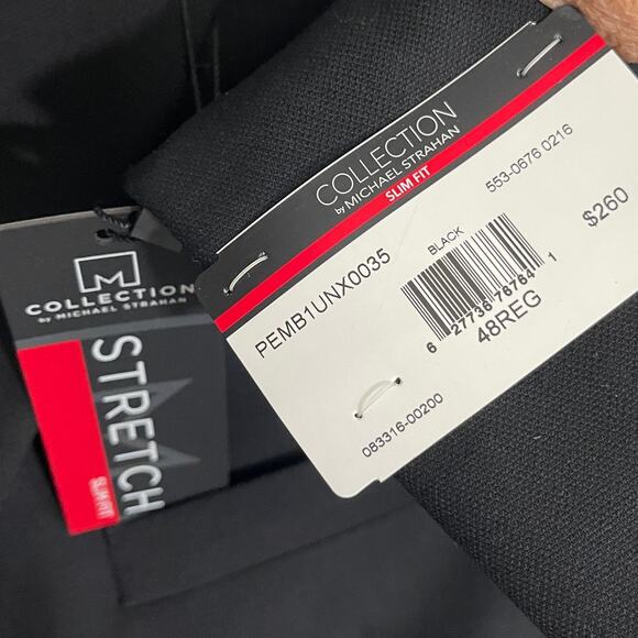 Collection Michael Strahan Stretch Wool Slim Fit Suit Jacket - Black - 48R $260 - Picture 4 of 6